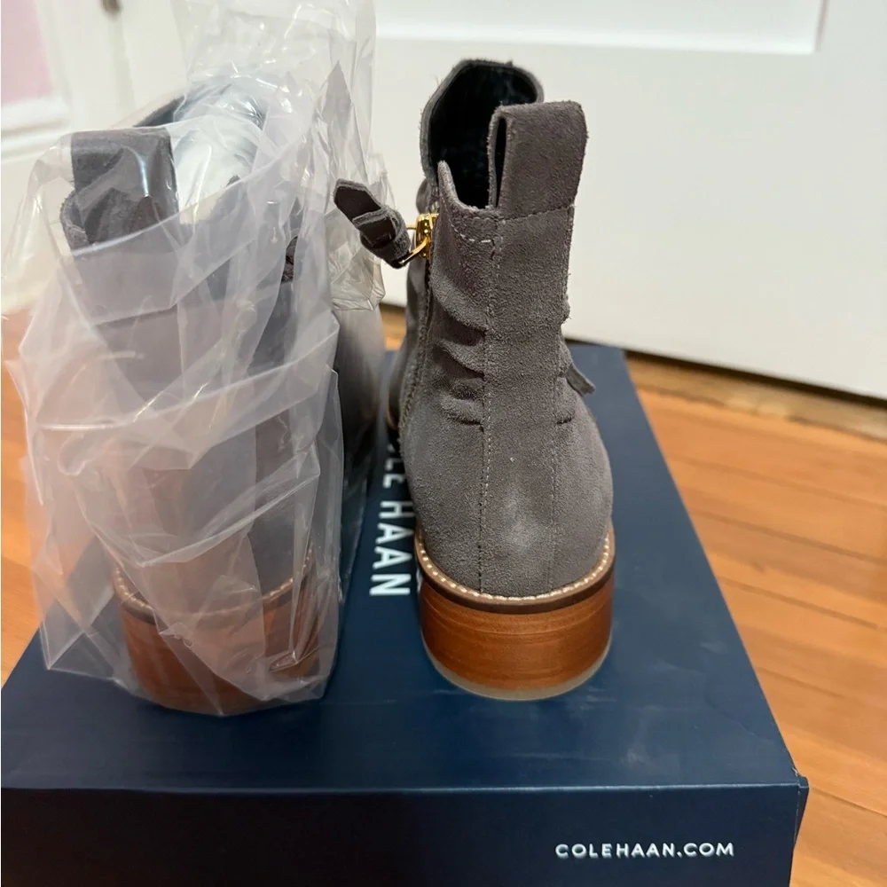 Cole Haan Gray Suede Ankle Boots 7.5 NWB - Picture 2 of 4